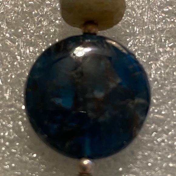 Black Labradorite and Flower Jade Necklace and Earrings Set - Picture 3 of 12